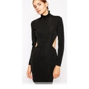 Solace London Women's Black Backless Mini Dress Size 10 Party Cocktail